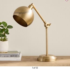 Pottery Barn Gold Adjustable Metal Desk Lamp